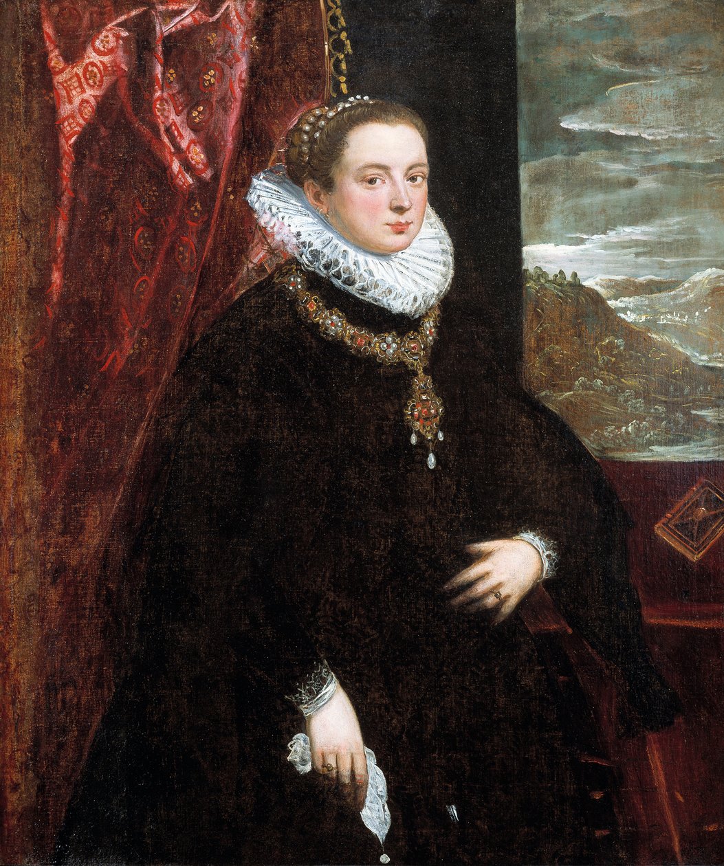 Portrét dámy v černém od Domenico Tintoretto