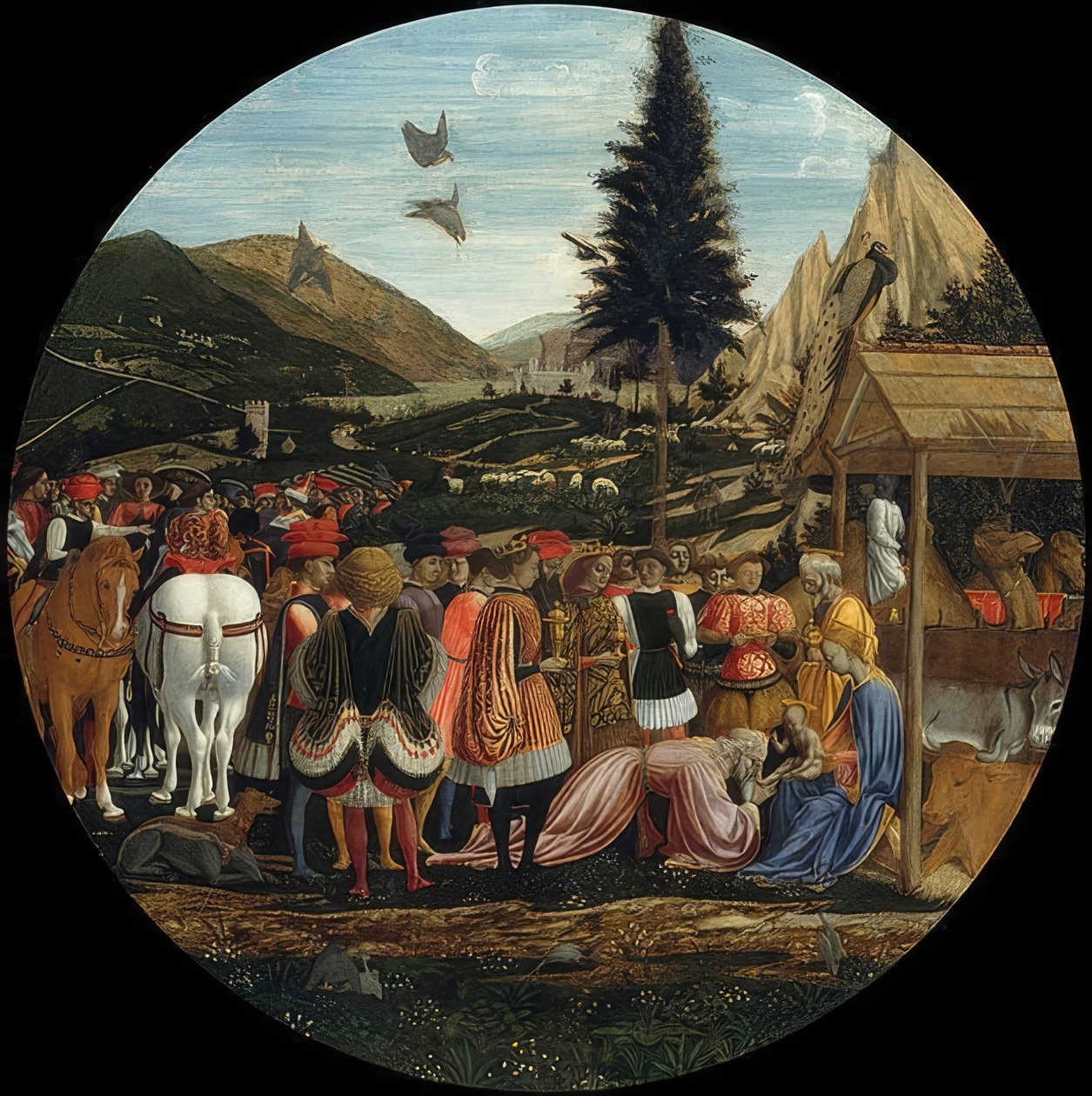 Klanění tří králů. Kolem roku 1440 od Domenico Veneziano