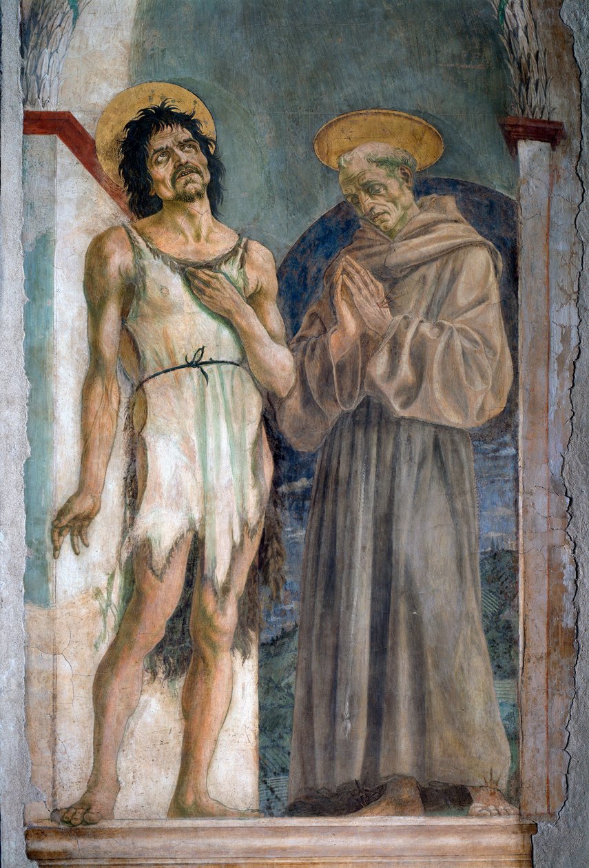 Svatý Jan Křtitel a svatý František z Assisi - freska od Domenico Veneziano