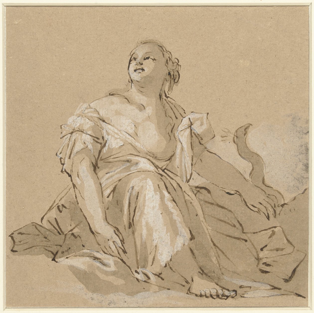 Sedící Juno na oblacích od Domenico Zanetti (attributed to)