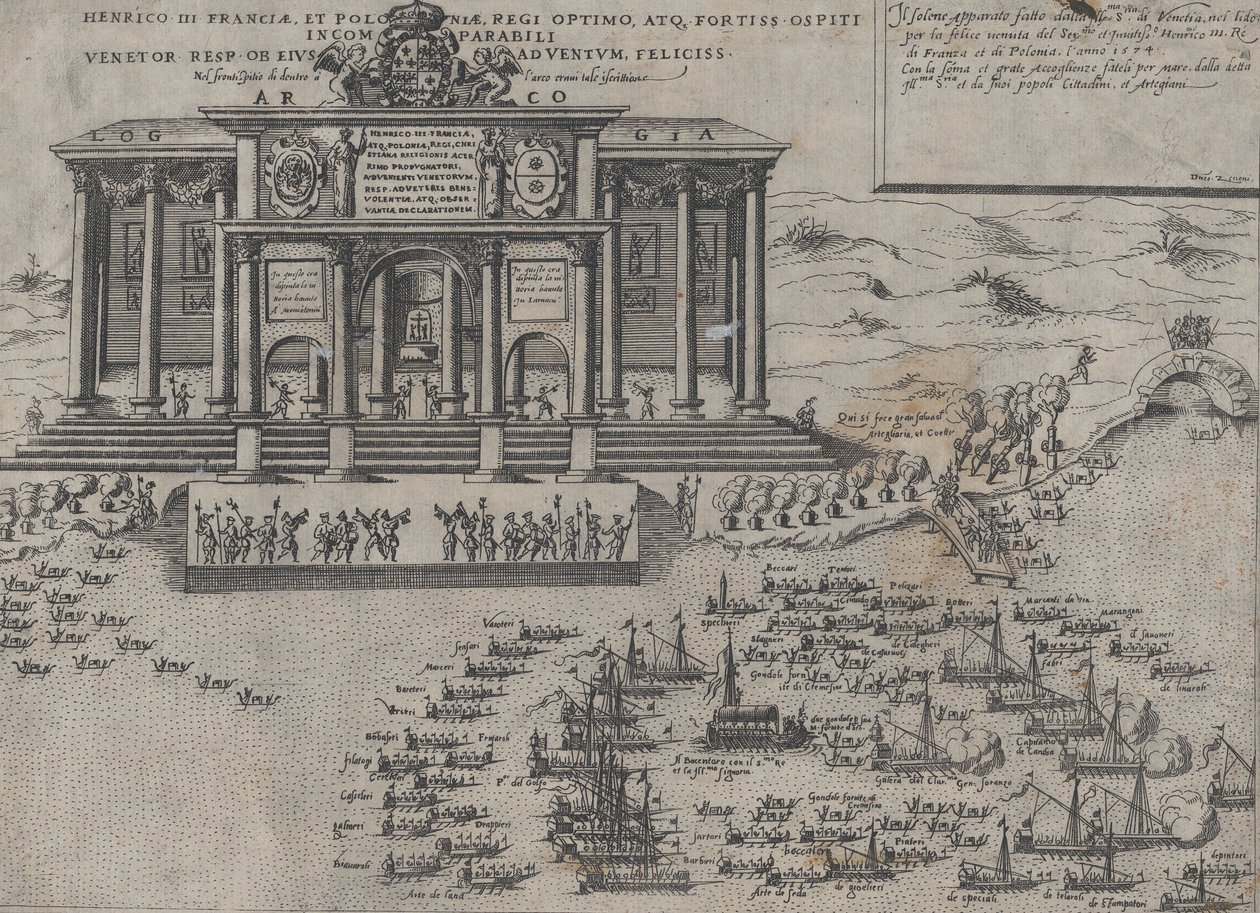 Vstup Jindřicha III., krále Francie a Polska, do Benátek, 1574. od Domenico Zenoi