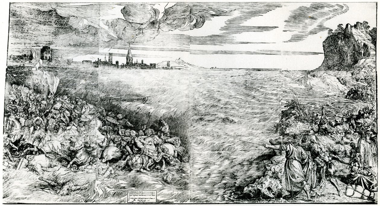 „Zničení faraonovy armády v Rudém moři“, 1549, 1937 od Domenico dalle Greche