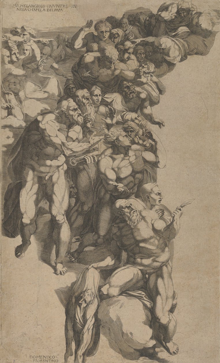 Skupina od Posledního soudu, sv. Bartoloměj, sv. Petr a další apoštolové, 16. století. od Domenico del Barbiere