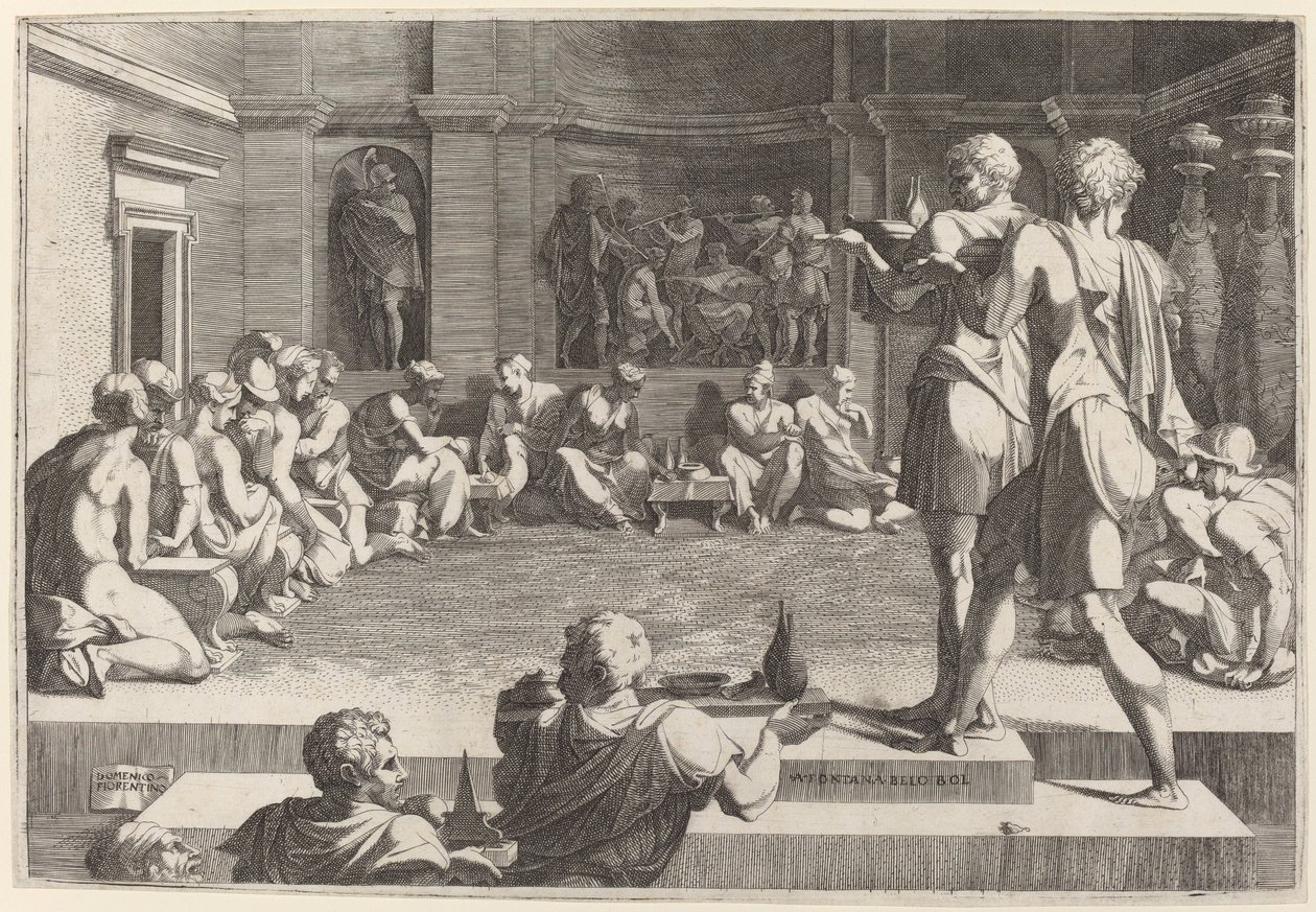 Banket Alexandra Velikého od Domenico del Barbiere after Francesco Primaticcio