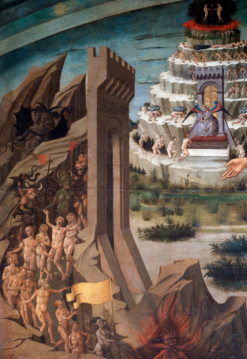 Dante Alighieri a jeho komedie od Domenico di Michelino