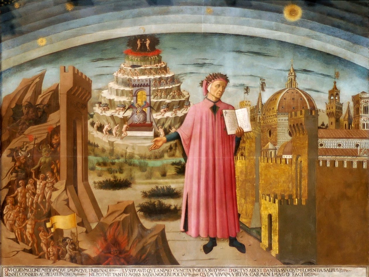 Dante a božská komedie Komedie osvětlující Florencii, 1464-1465. od Domenico di Michelino