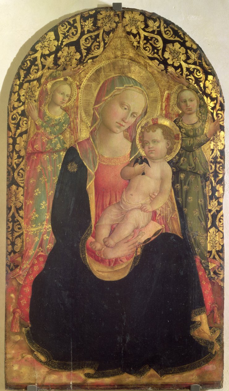 Madona pokory se dvěma anděly, 1460 (panel) od Domenico di Michelino