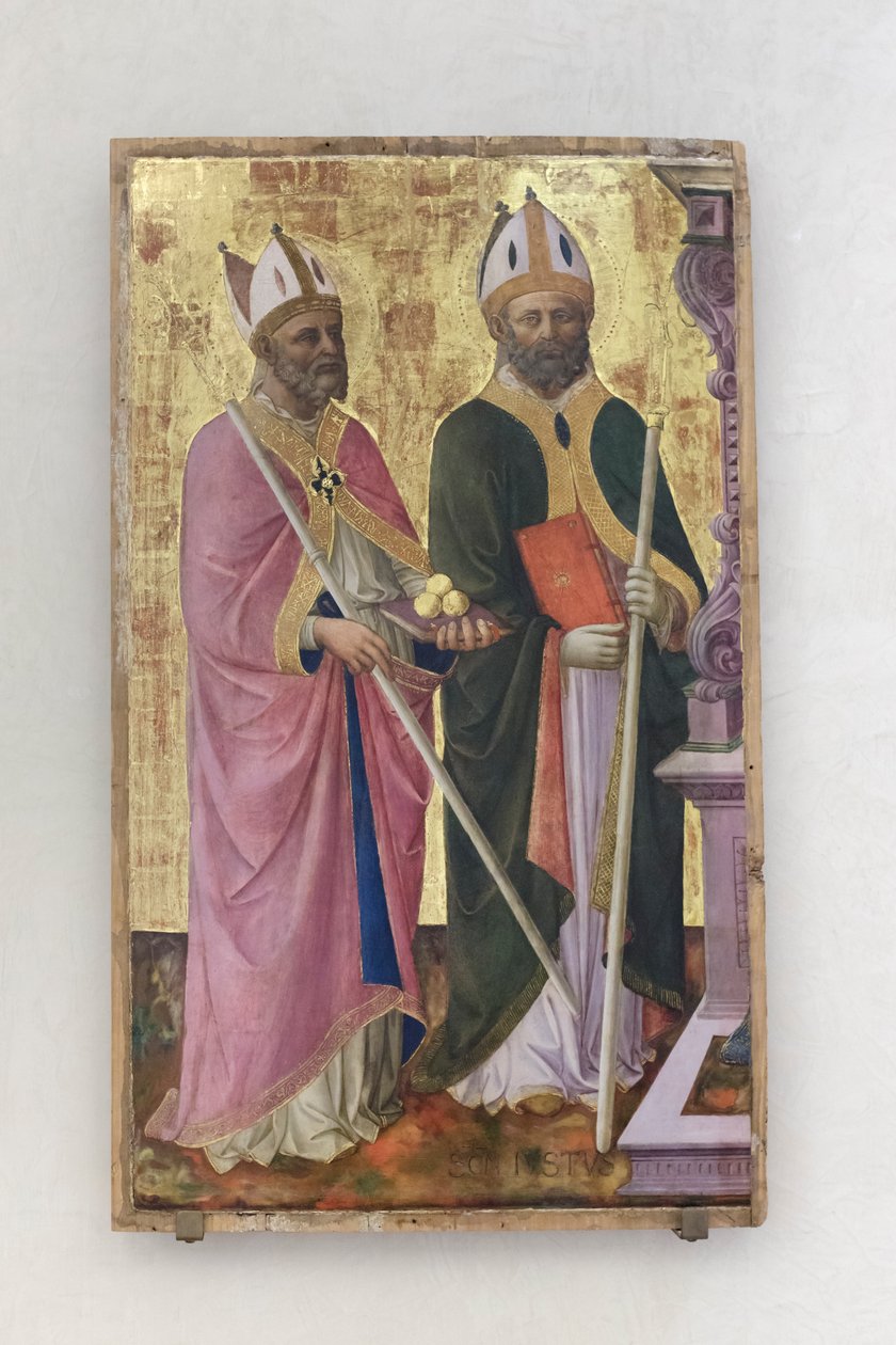 Svatí Mikuláš a Just, část oltářního obrazu od Domenico di Michelino