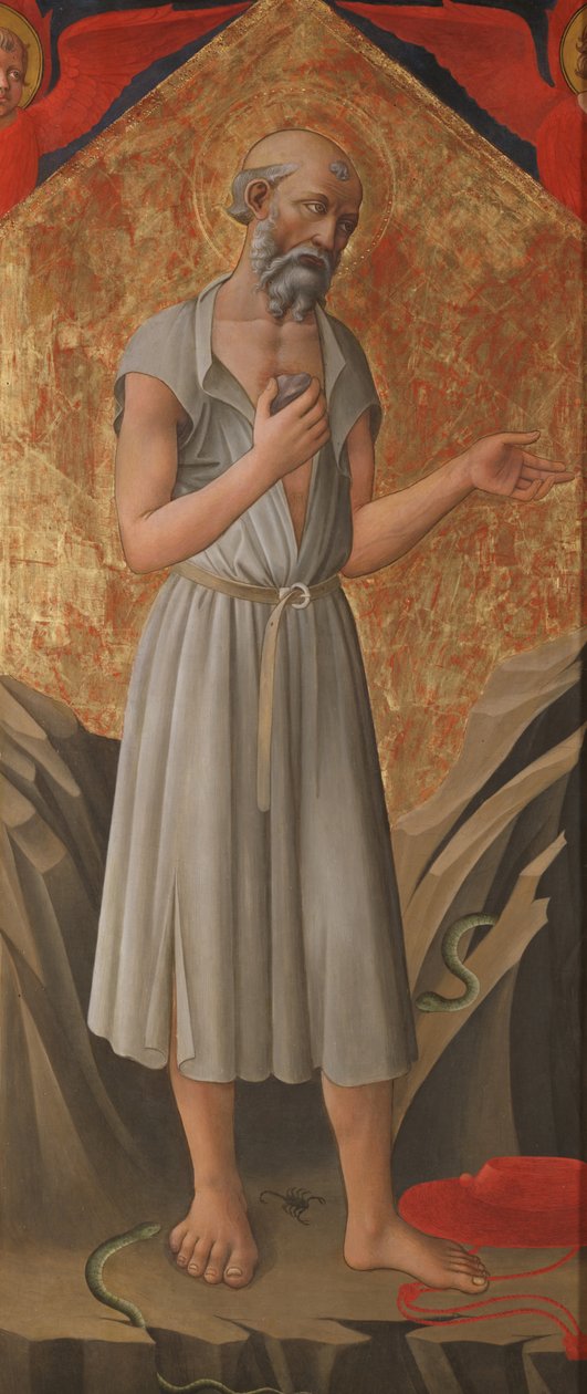 St. Jeroným, kajícník, kolem 1460 (tempera na panelu) od Domenico di Michelino