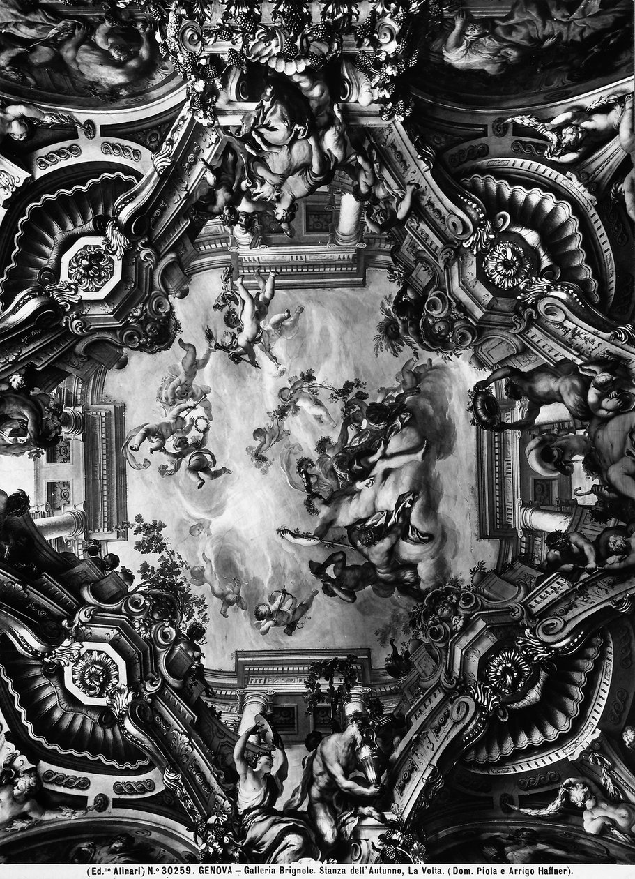 Strop v podzimním pokoji, galerie Brignole od Domenico the Elder Piola