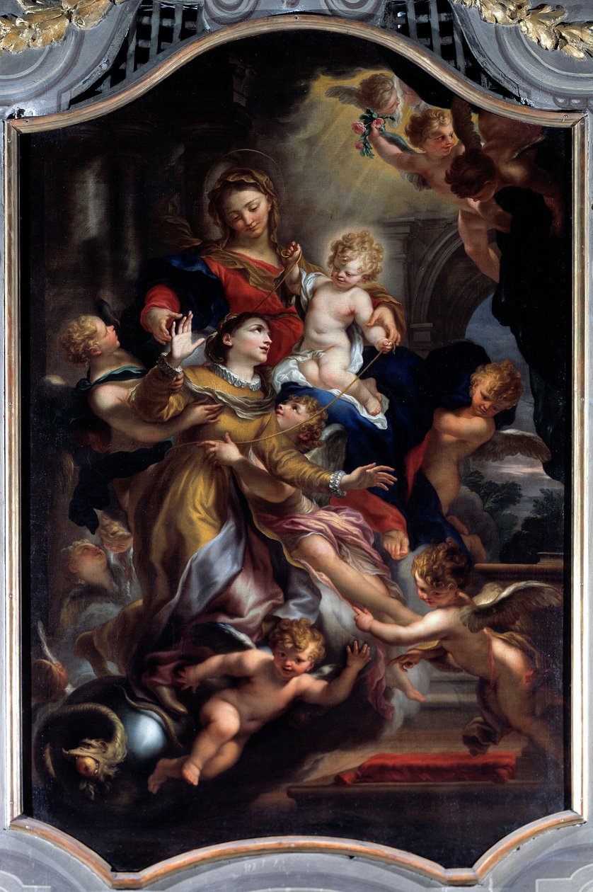 Extáze svaté Kateřiny Janovské (olej na plátně, konec 17. století) od Domenico the Elder Piola
