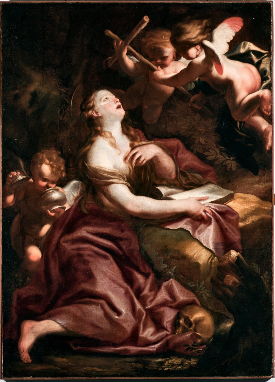 Svatá Máří Magdalena (Mary-Magdalene) Obraz od Domenica Pioly (1627-1703), Genes Musei di Strada Nuova (inv n PB 290) od Domenico the Elder Piola