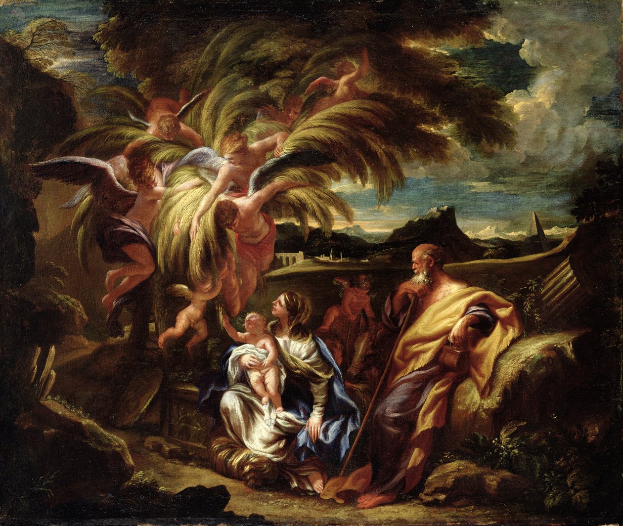 Zbytek na útěku do Egypta, c.1700 od Domenico the Elder Piola