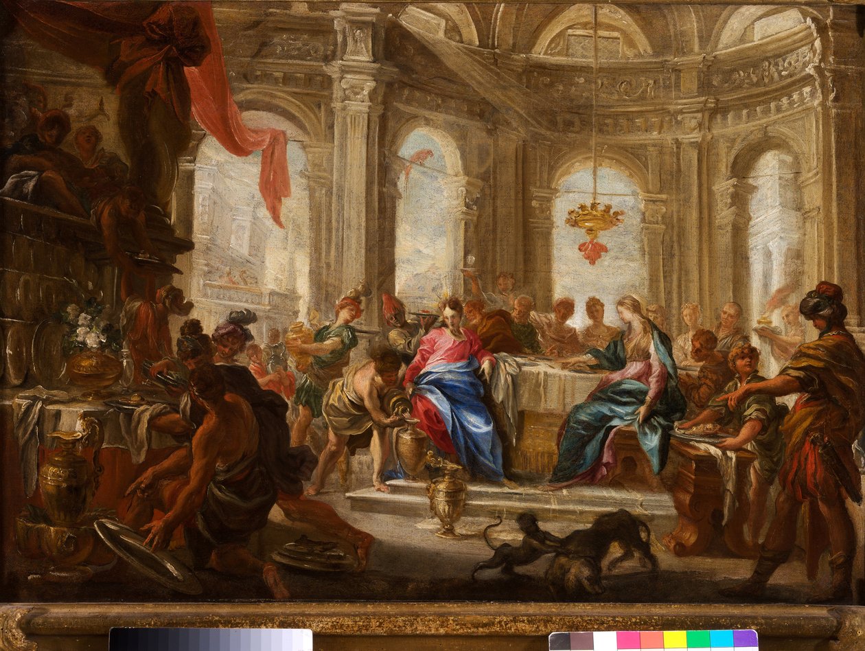 Svatba v Káně od Domenico the Elder Piola