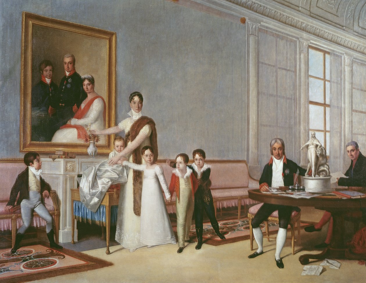 Rodina prvního vikomta ze Santarem, 1816 od Domingos Antonio de Sequeira
