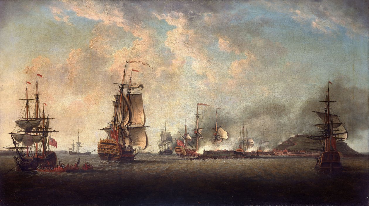 Britský útok na pevnost Goree, 29. prosince 1758, u Dakaru od Dominic Serres