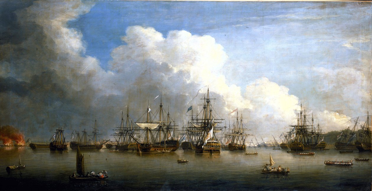 Sedmiletá válka (1756-1763): Zajetí španělské flotily v Havaně (Kuba), srpen a září 1762. Olej na plátně, polovina 18. století, autor Dominic Serres (1722-1793). od Dominic Serres