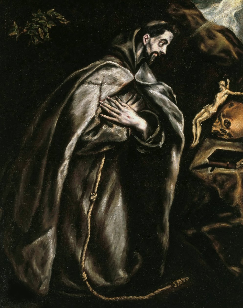 Svatý František se modlí, asi 1595. od Dominico El Greco