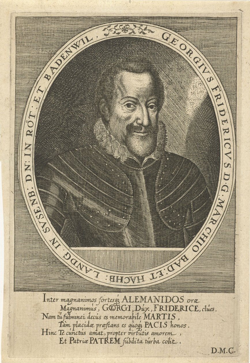 Jiří Fridrich z Baden-Durlachu 1573-1638, c. 1610 od Dominicus or Custodis Custos