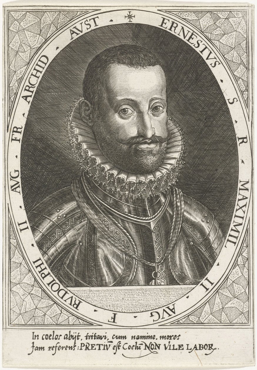 Portrét arcivévody Ernesta Rakouského 1553-1595, cca 1595-1597 od Dominicus or Custodis Custos