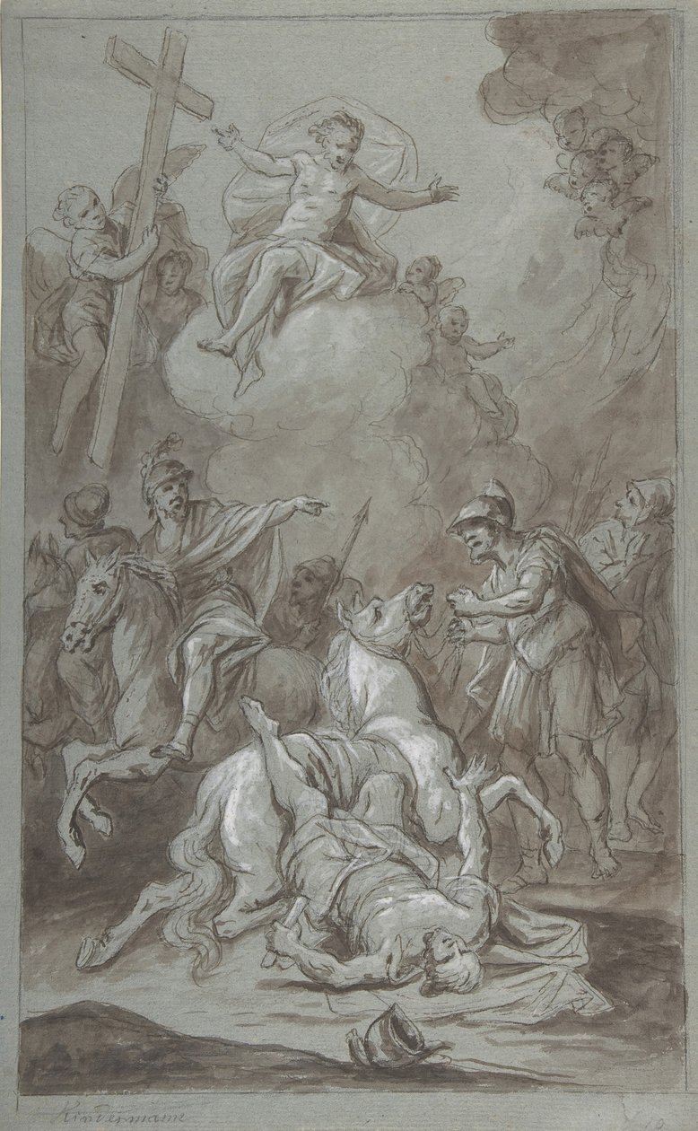 Obrácení sv. Pavla recto, Poprava vězně verso, 18.-začátek 19. století. od Dominik Kindermann