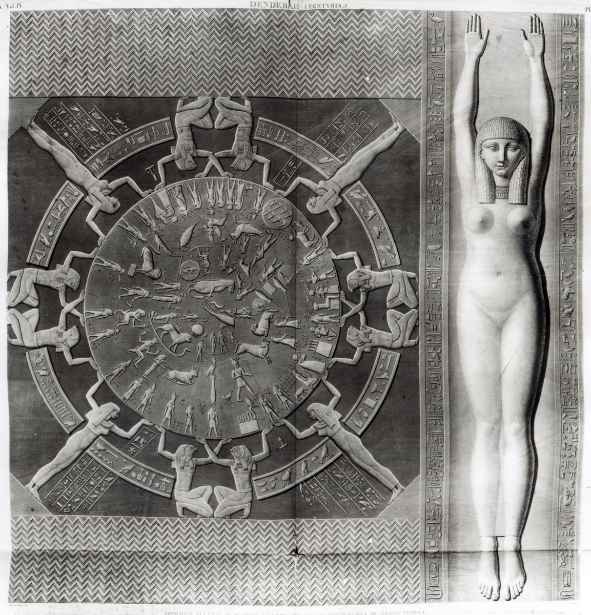 Dendera Zodiac, vyryto v roce 1802 od Dominique Vivant Denon