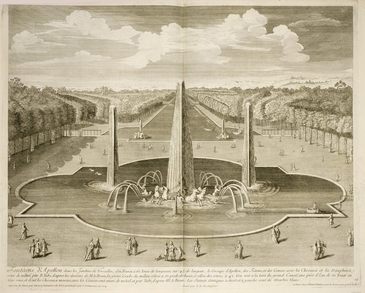 Apollónova fontána v zahradách Versailles od Dominique (after) Girard