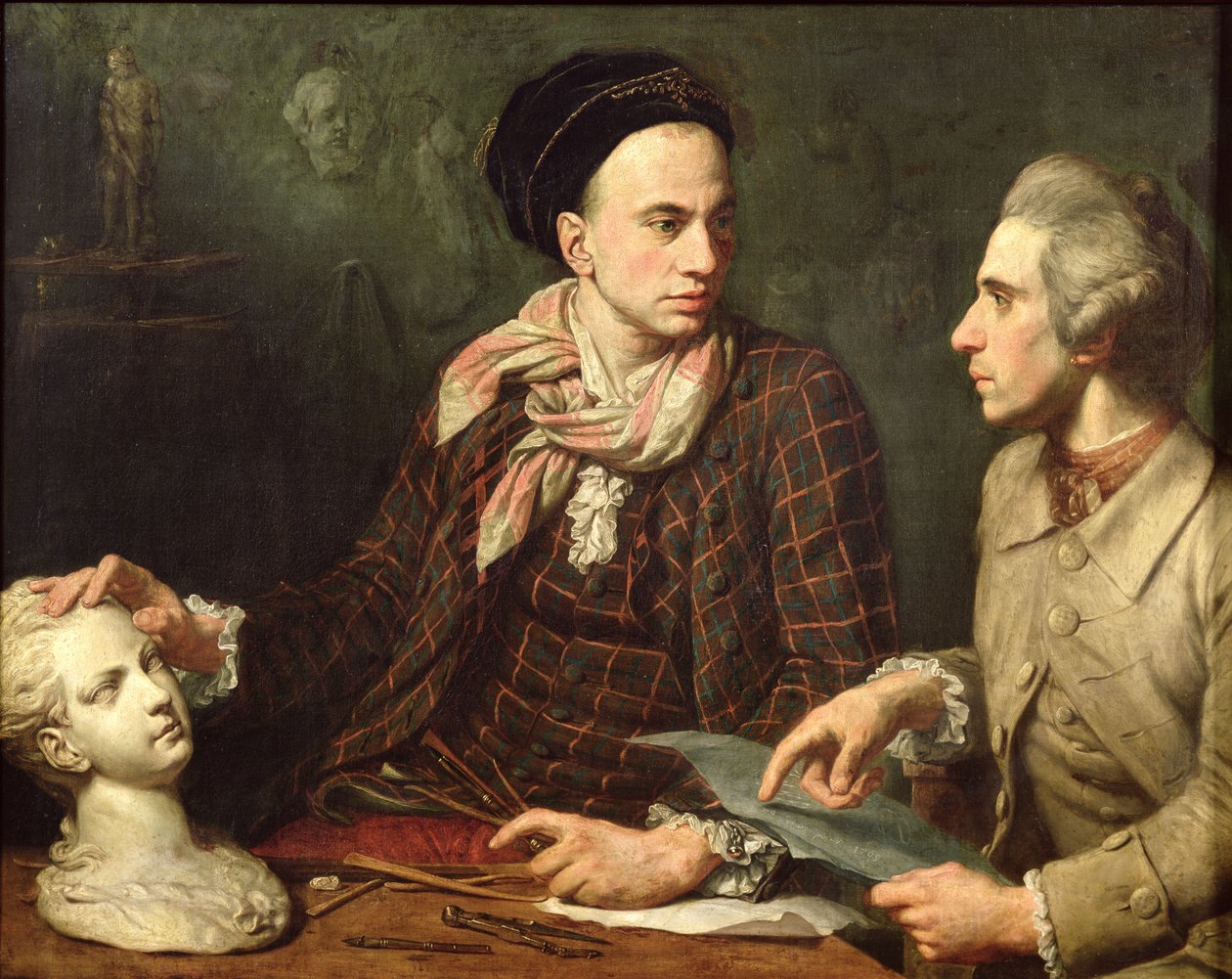 Autoportrét s Dominique Hermentem (1730-77) 1769 od Dominique Doncre