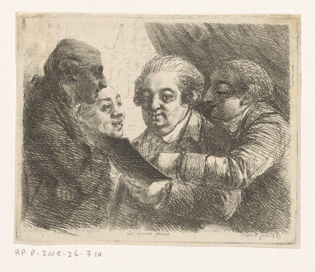 Portrét čtyř bratrů z rodiny Terres, knihkupců v Neapoli Les quatres freres (název na objektu) od Dominique Vivant Denon (baron)