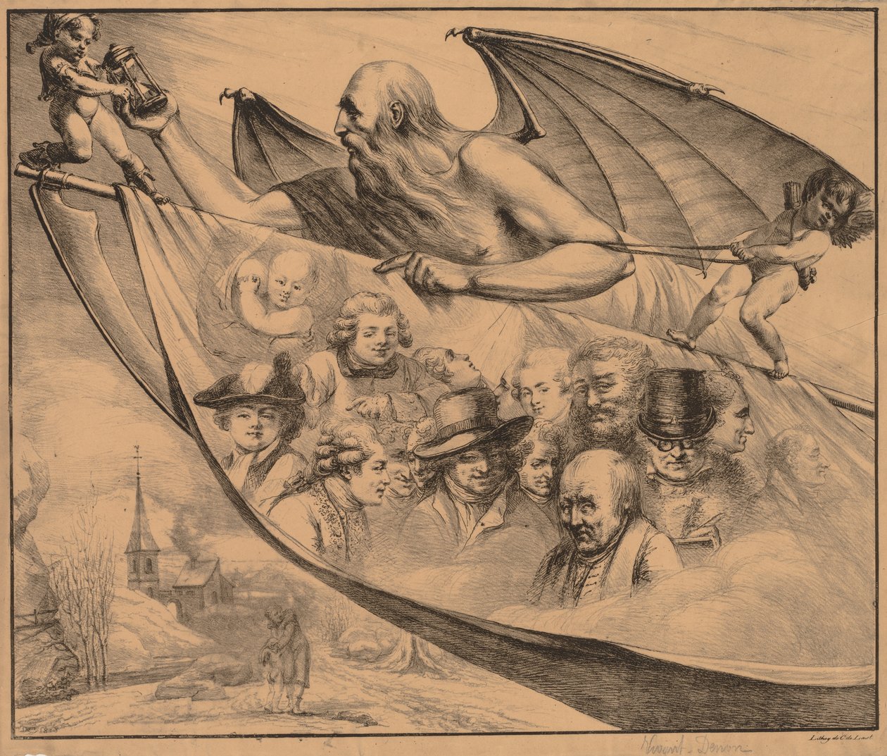 Alegorie: Portréty umělce v různém věku, 1818. od Dominique Vivant Denon
