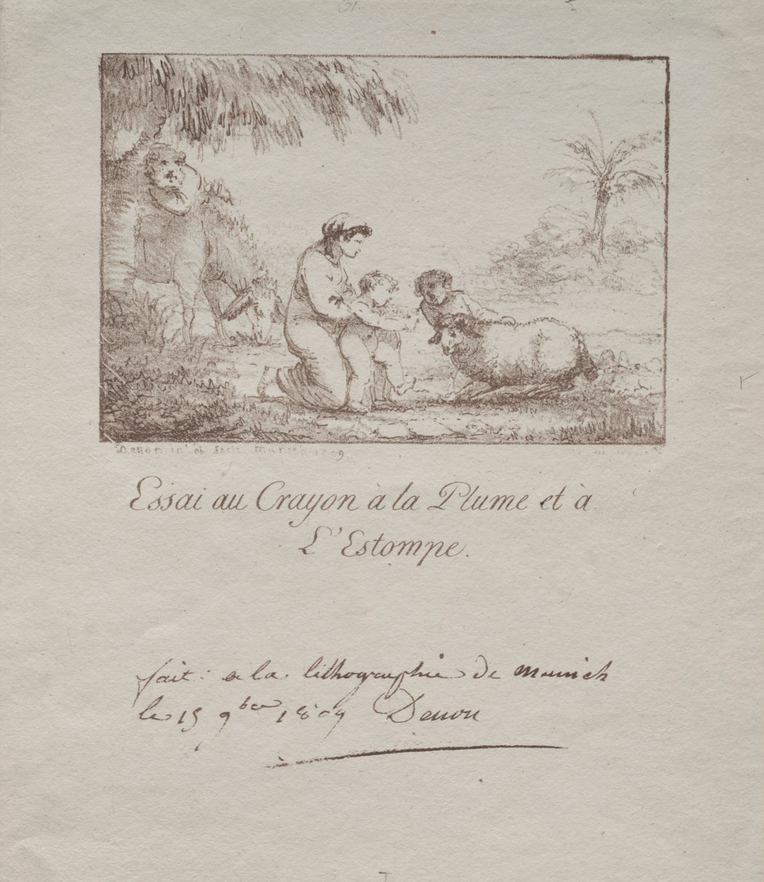 Svatá rodina na útěku do Egypta, 1809. od Dominique Vivant Denon