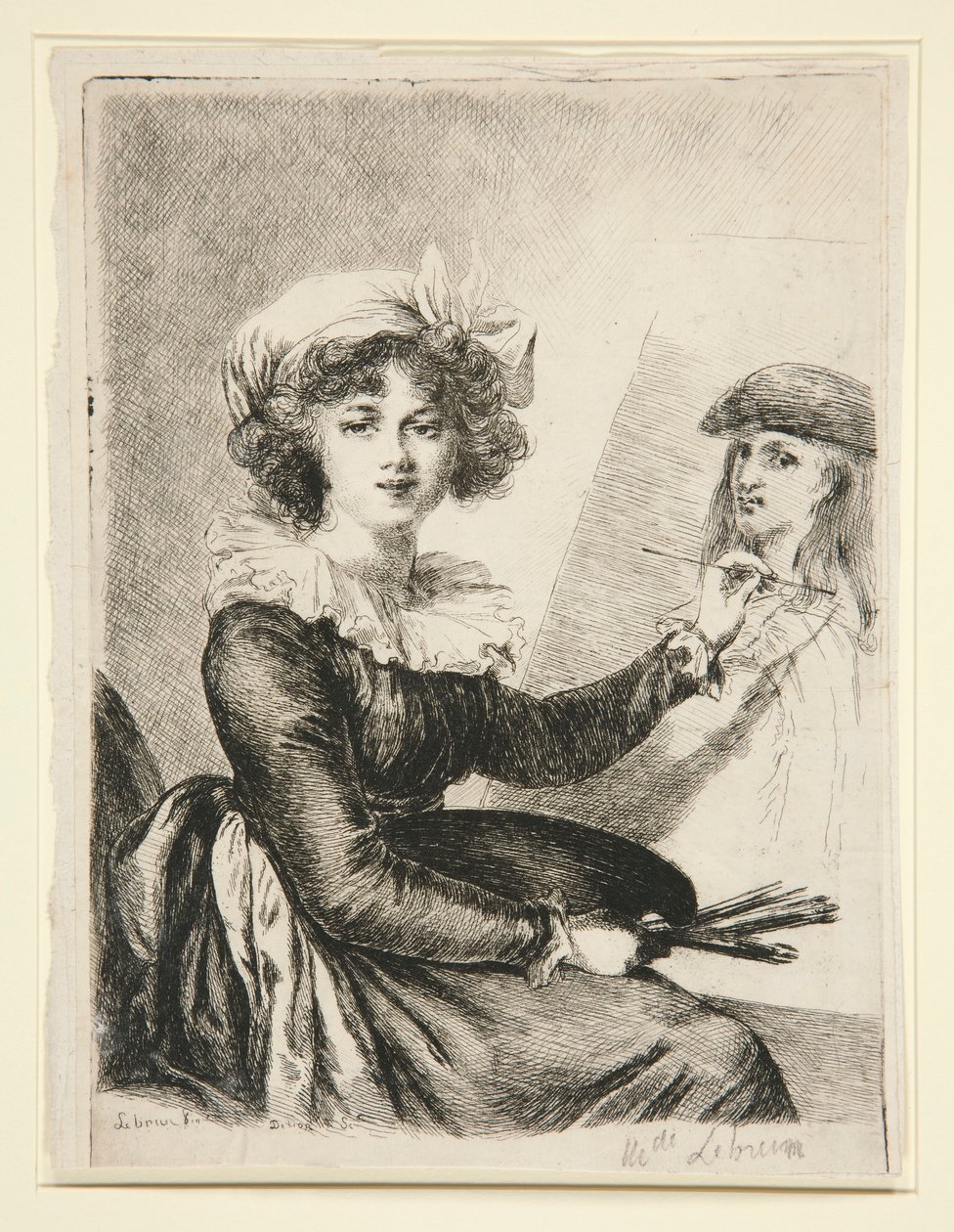 Louise-Elisabeth Vig?e-Lebrun, (Mlle Lebrun) po autoportrétu z roku 1790 v Uffizzi a naopak. od Dominique Vivant Denon