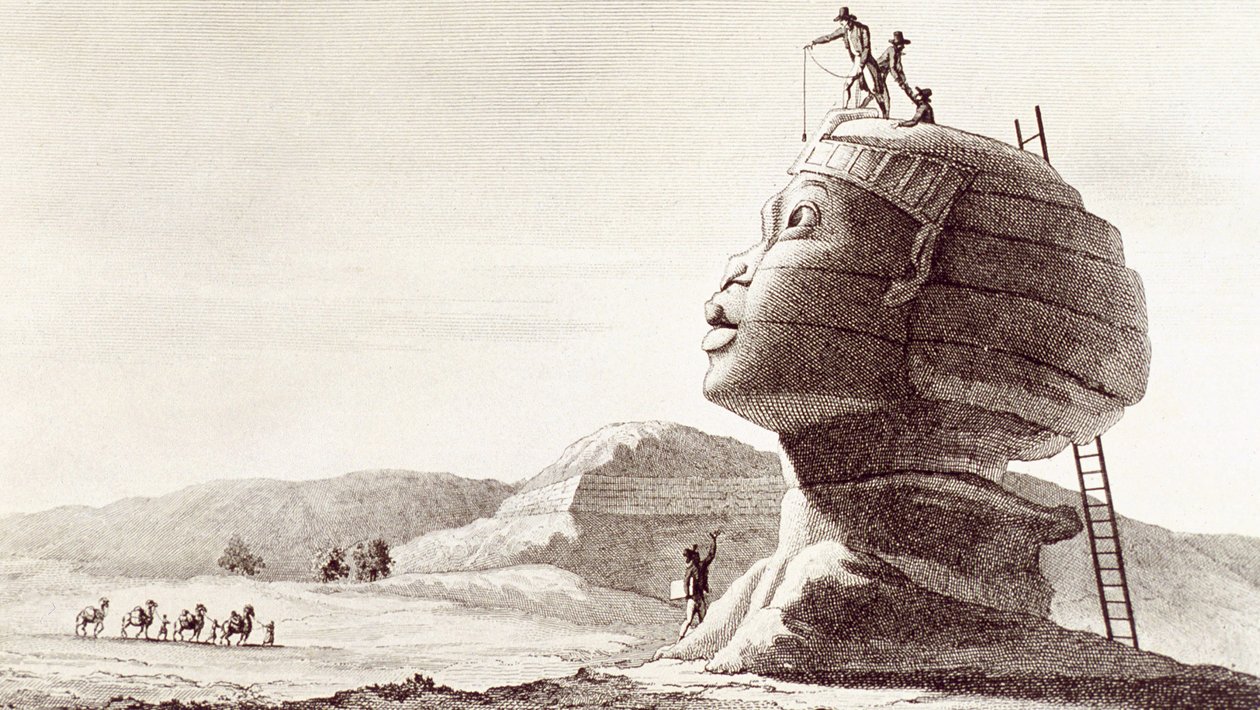 Sfinga v Gíze v Egyptě během egyptské kampaně od Dominique Vivant Denon
