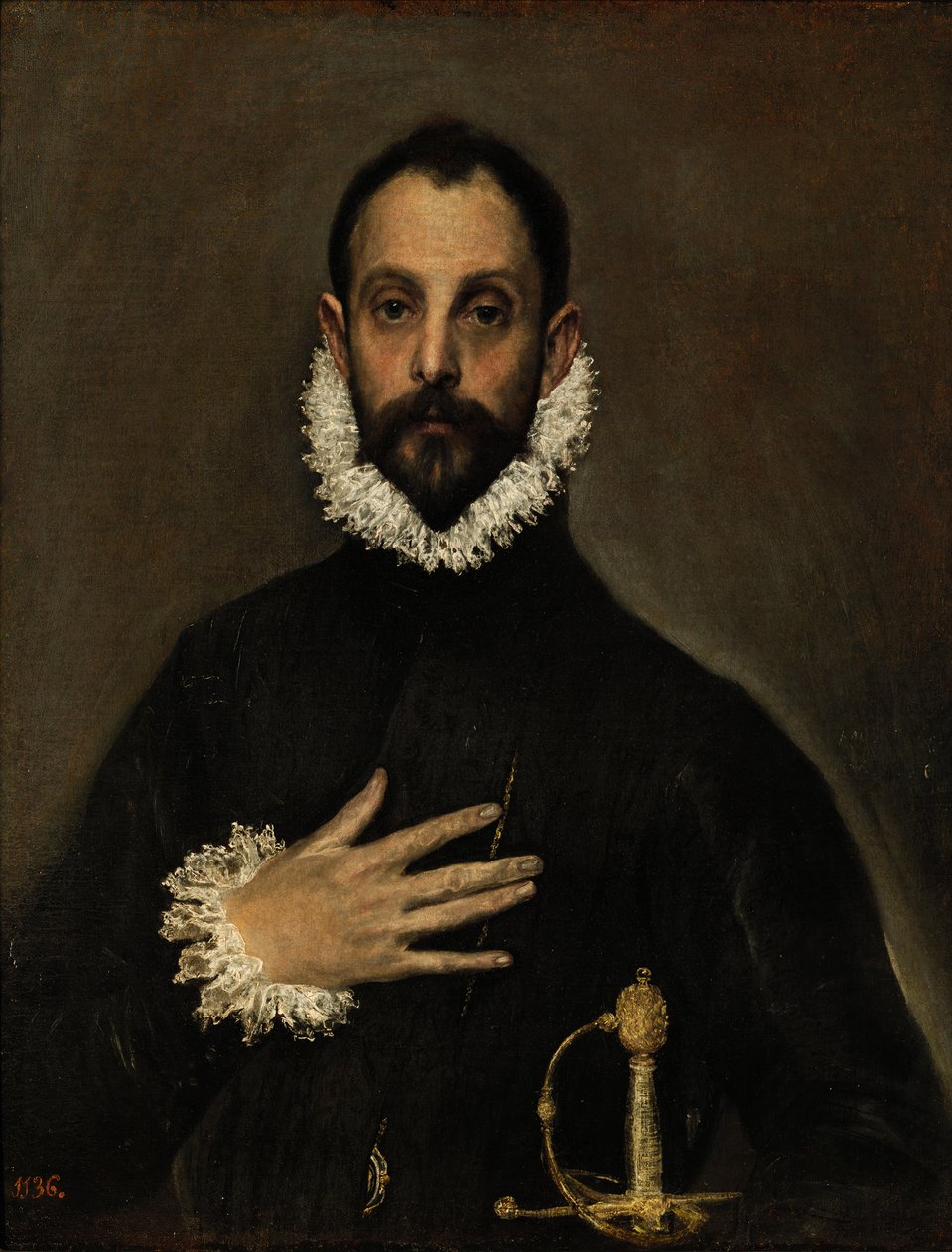 Ten pán s rukou na prsou od El Greco