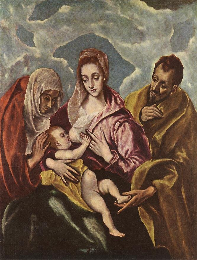 Svatá rodina se svatou Annou od El Greco