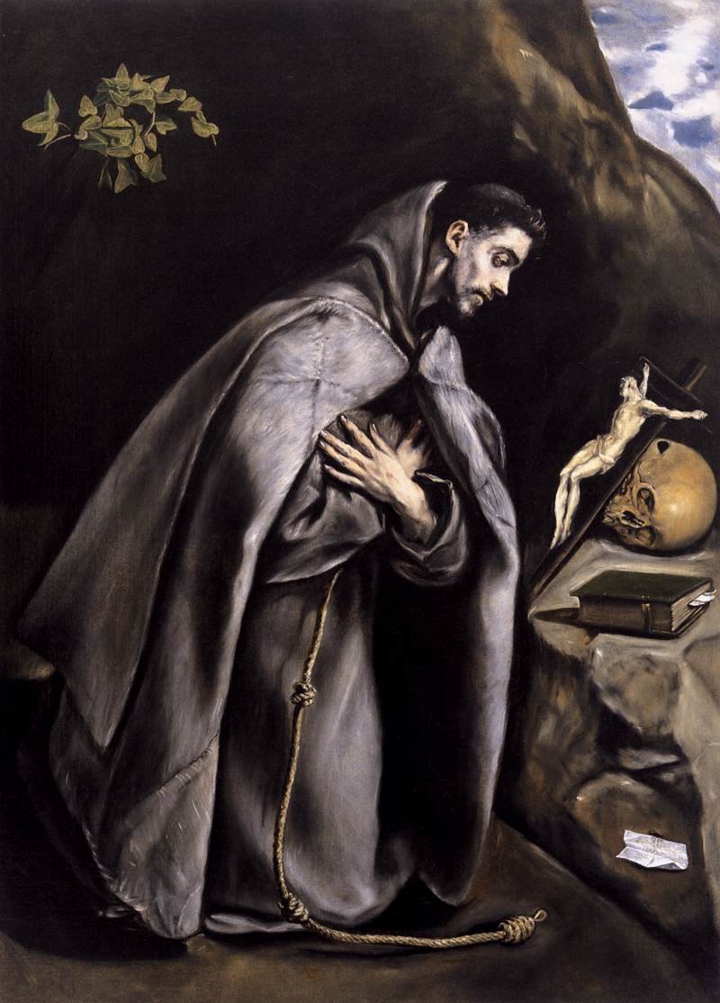 Svatý František medituje od El Greco
