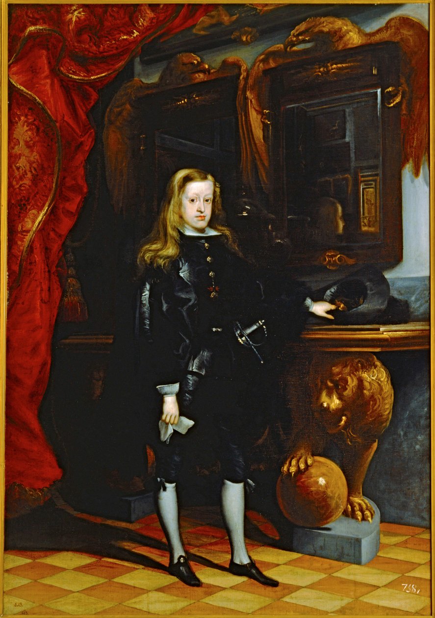 Carlos II, syn Filipa IV... (malba na plátně) od Don Juan Carreno de Miranda