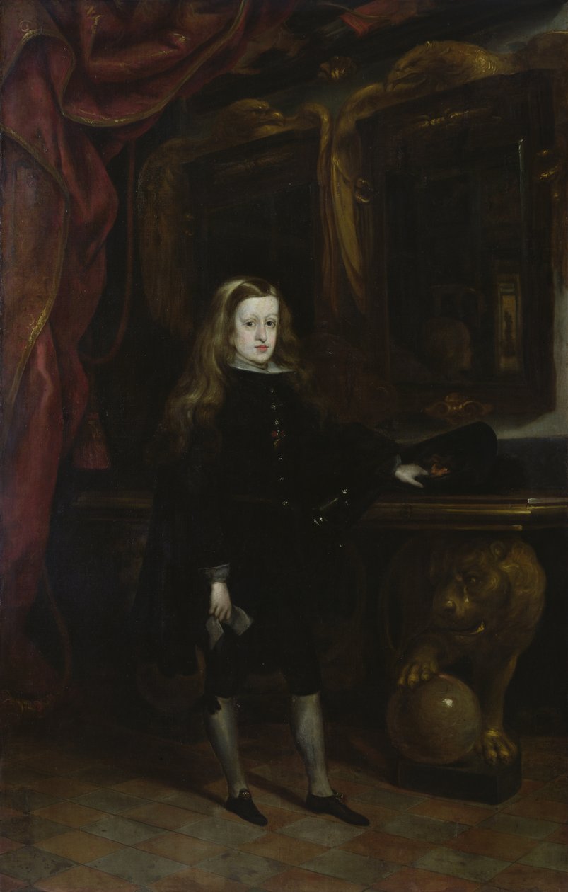 Portrét Karla II. (1661-1700) Habsburského ve věku 12, 1673-85 od Don Juan Carreno de Miranda