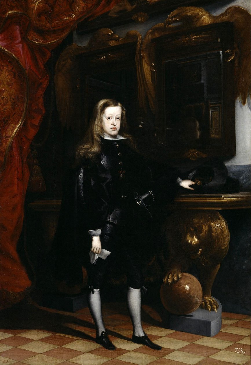 Portrét Karla II., kolem roku 1675 od Don Juan Carreno de Miranda