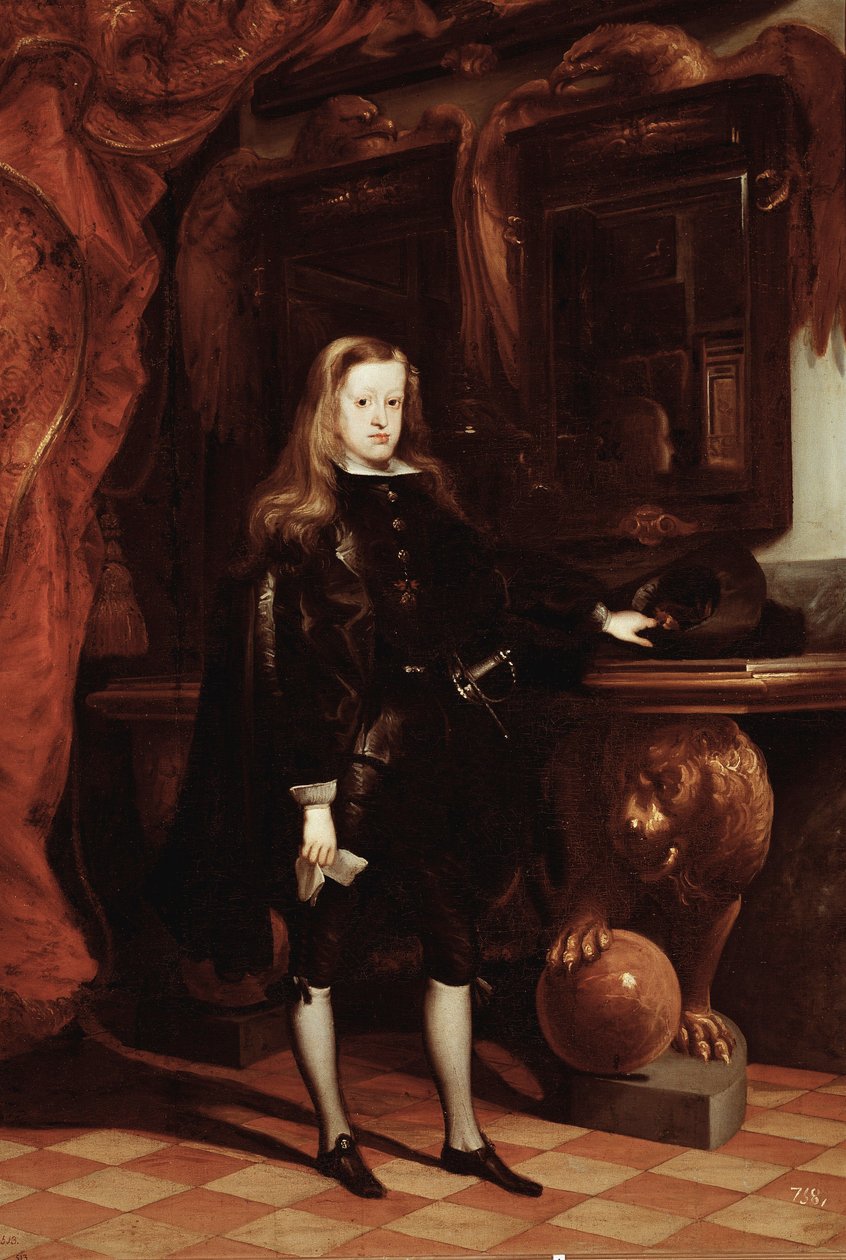 Portrét Karla II. Španělského (olej na plátně, kolem roku 1675) od Don Juan Carreno de Miranda
