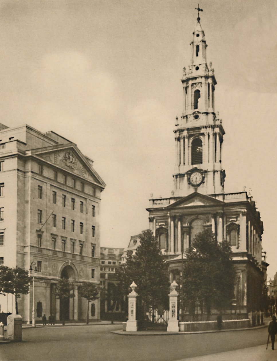 St. Mary-Le-Strand, vyznačující se moderním rozšiřováním ulic, c1935. od Donald McLeish