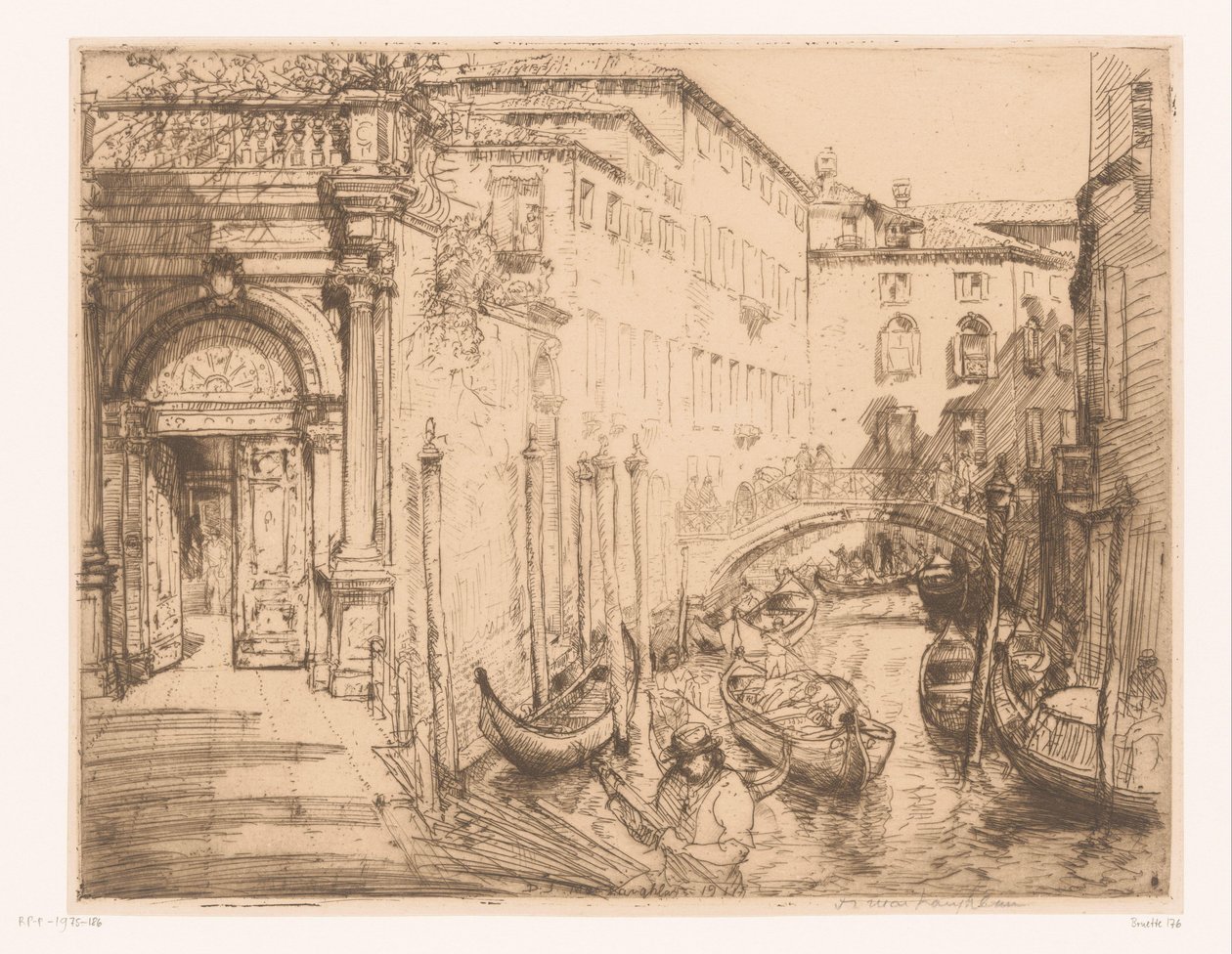 Pohled v Benátkách 1911 (Bílý palác) Bílý palác od Donald Shaw MacLaughlan (signed by artist)