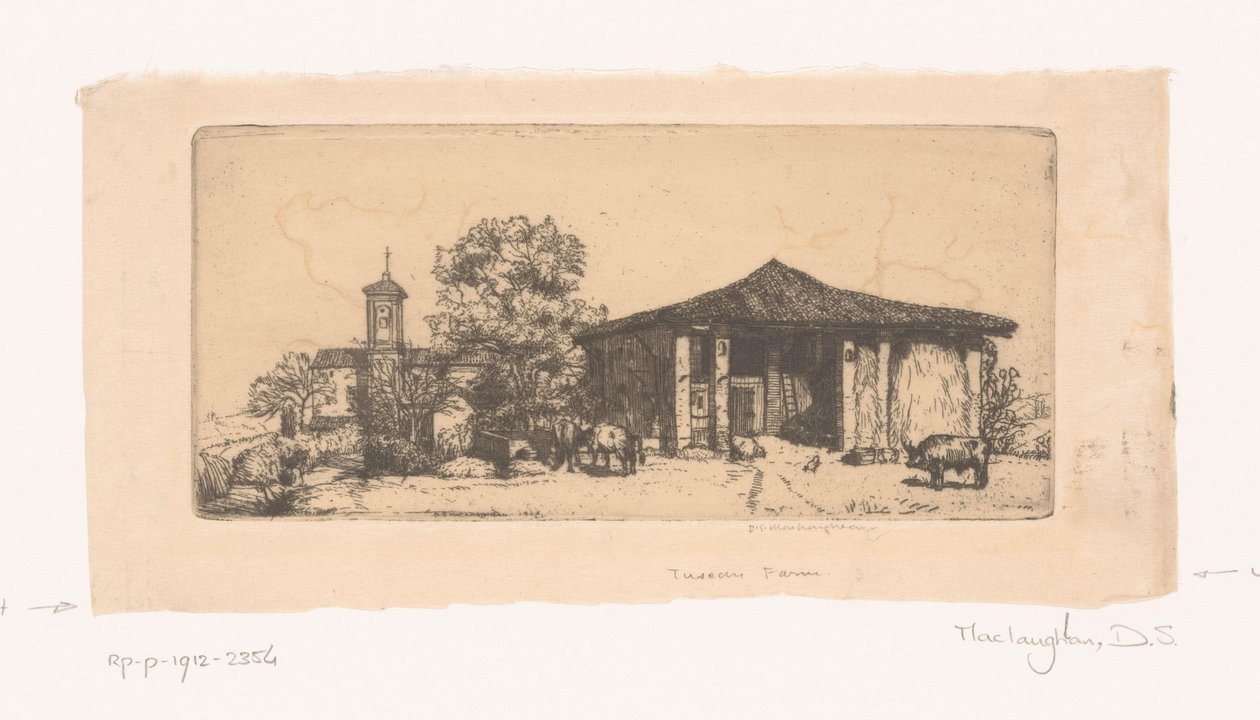 Toskánská farma Toskánská farma (název na objektu) od Donald Shaw MacLaughlan (signed by artist)