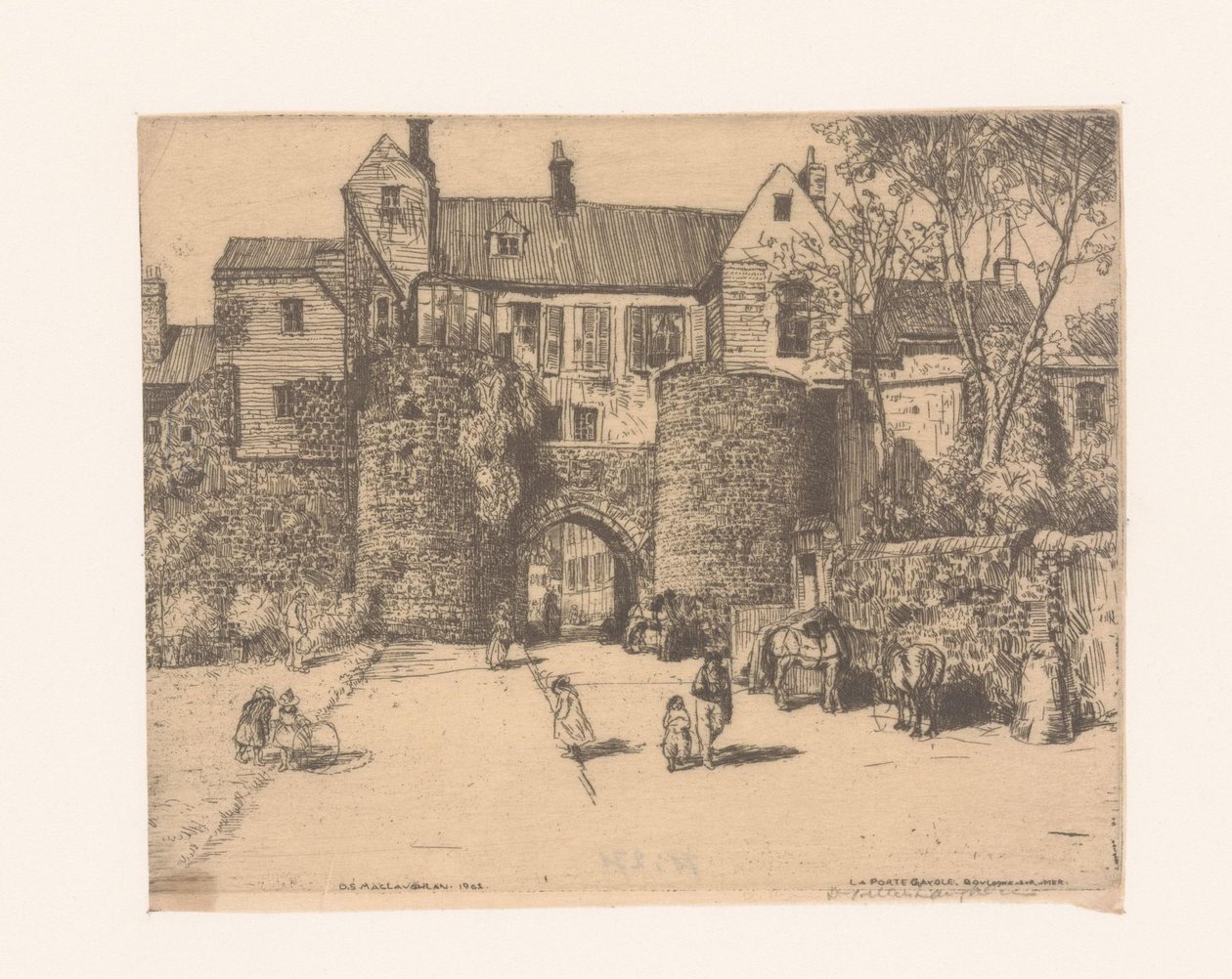 Z Porte Gayole v Boulogne-sur-Mer Gayolská brána, Boulogne-sur-Mer (název na objektu) od Donald Shaw MacLaughlan
