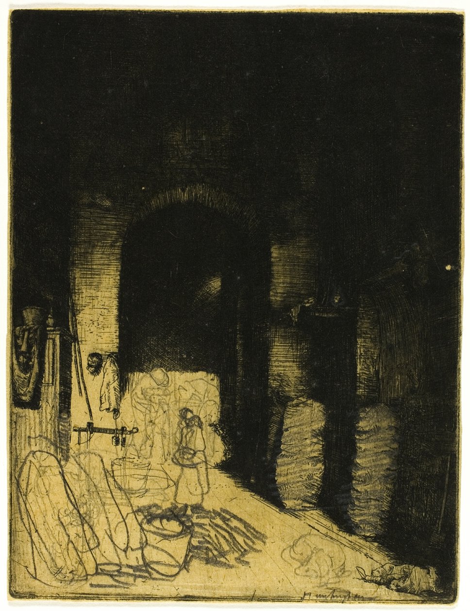 Interiér obchodu s dřevěným uhlím, Florencie od Donald Shaw MacLaughlan