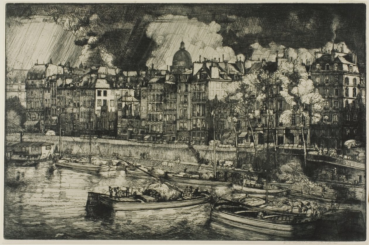 Quai des Grands Augustins, Paříž od Donald Shaw MacLaughlan