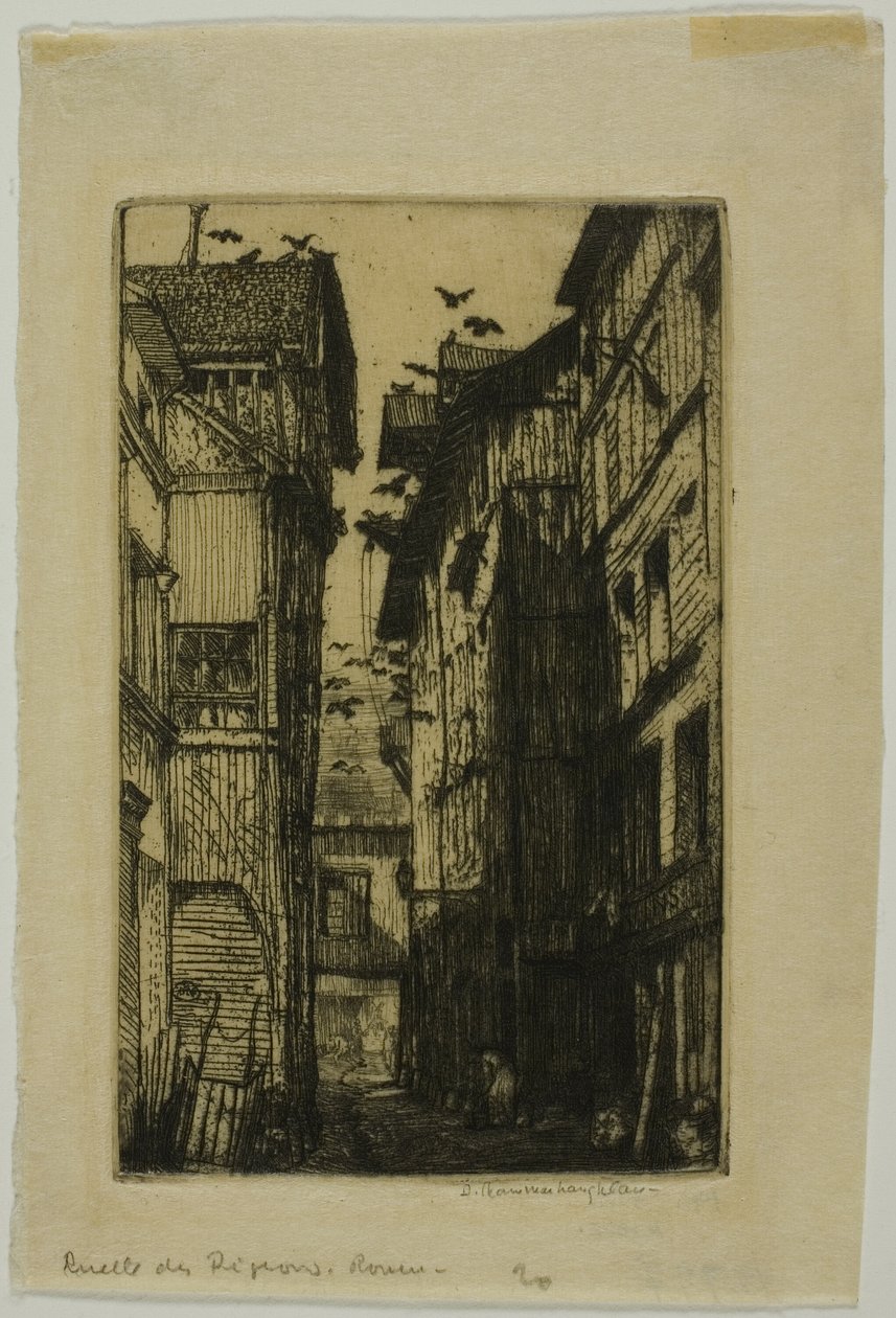 Ulička holubů, Rouen od Donald Shaw MacLaughlan