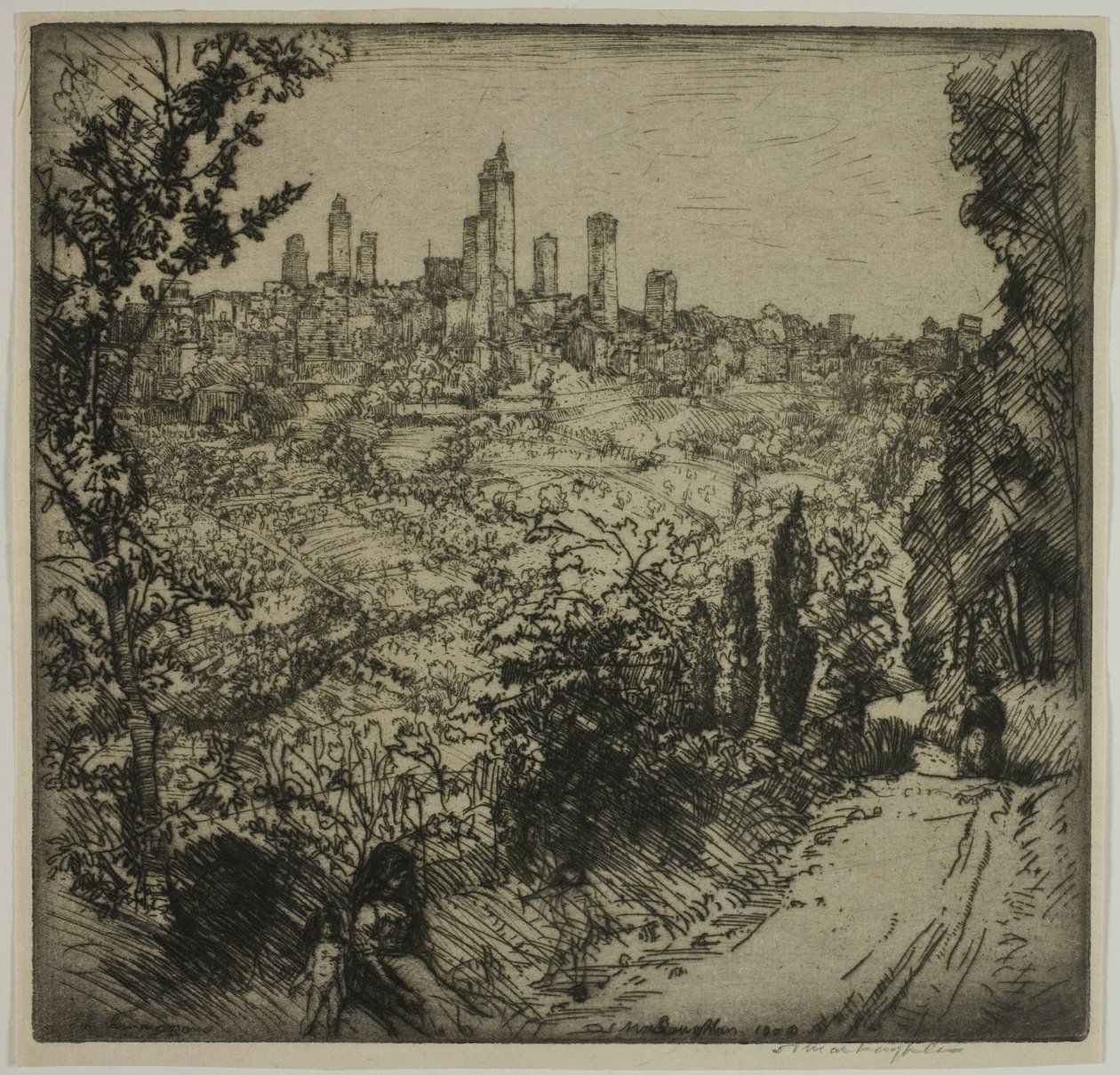 Svatý Gimignano od Donald Shaw MacLaughlan