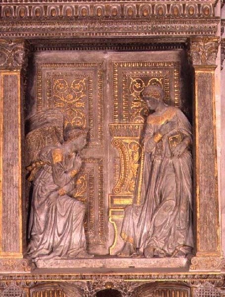 Cavalcanti Annunciation (zlacený vápenec) (viz také 64350) od Donatello
