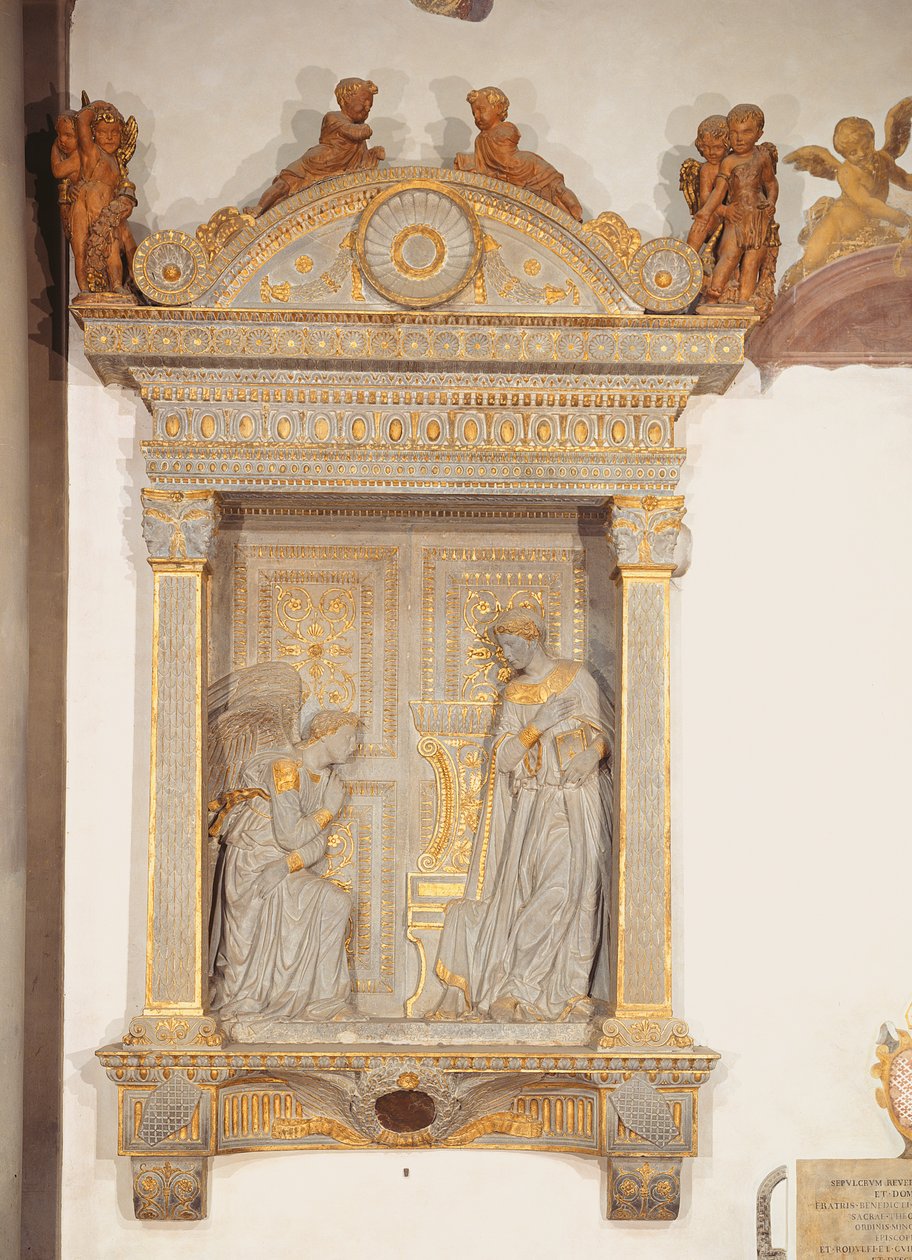 Cavalcanti Zvěstování (pozlacený vápenec) (viz také 64351) od Donatello
